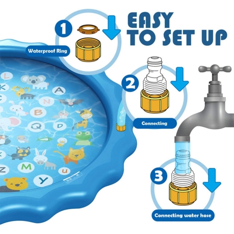 funny poop Sprinkler ime ocuk Su Oyun Mat (170cm)(Alfabe)