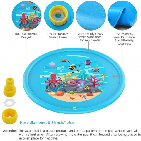 funny poop Sprinkler ocuk Su Oyun Mat (172cm)