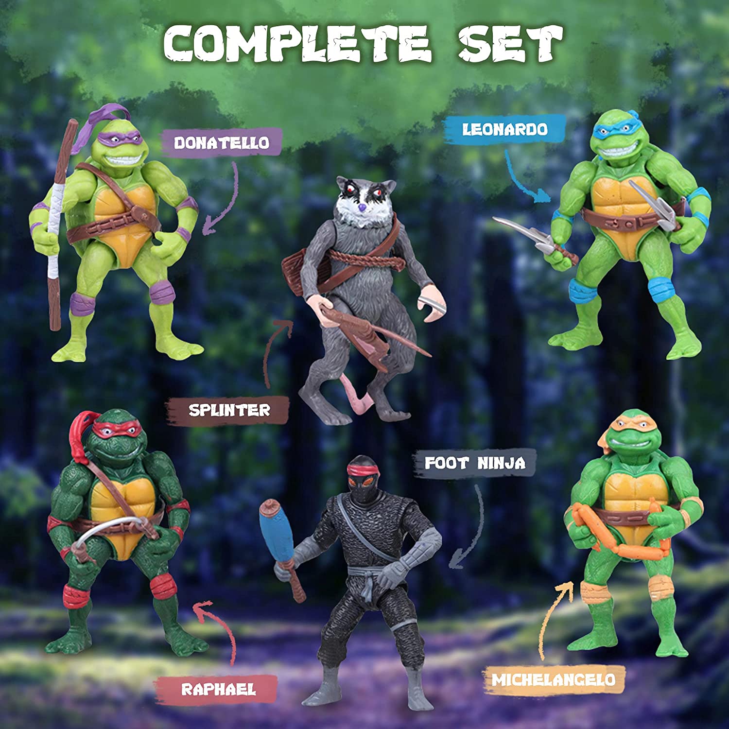 NW Fox Teenage Mutant Ninja Turtles Aksiyon Figür(6parça) 56913