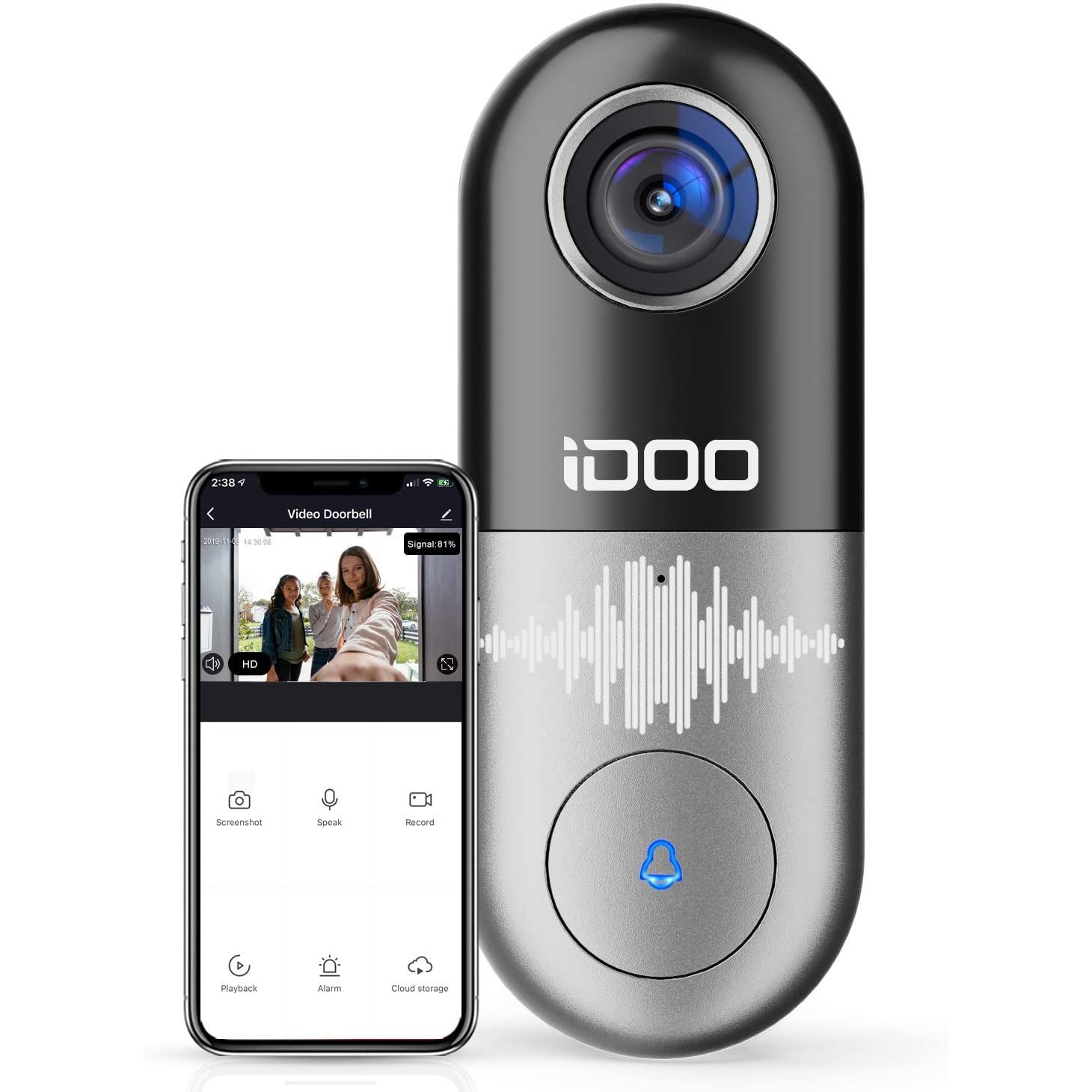iDOO 1080p HD Görüntülü Akıllı Kapı Zili
