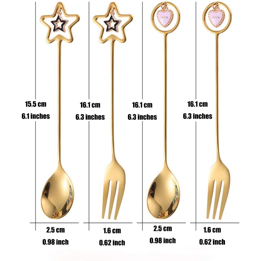 WanGi 4'lü Paslanmaz Çelik Çatal Kaşık Seti(Altın Rengi) 59412