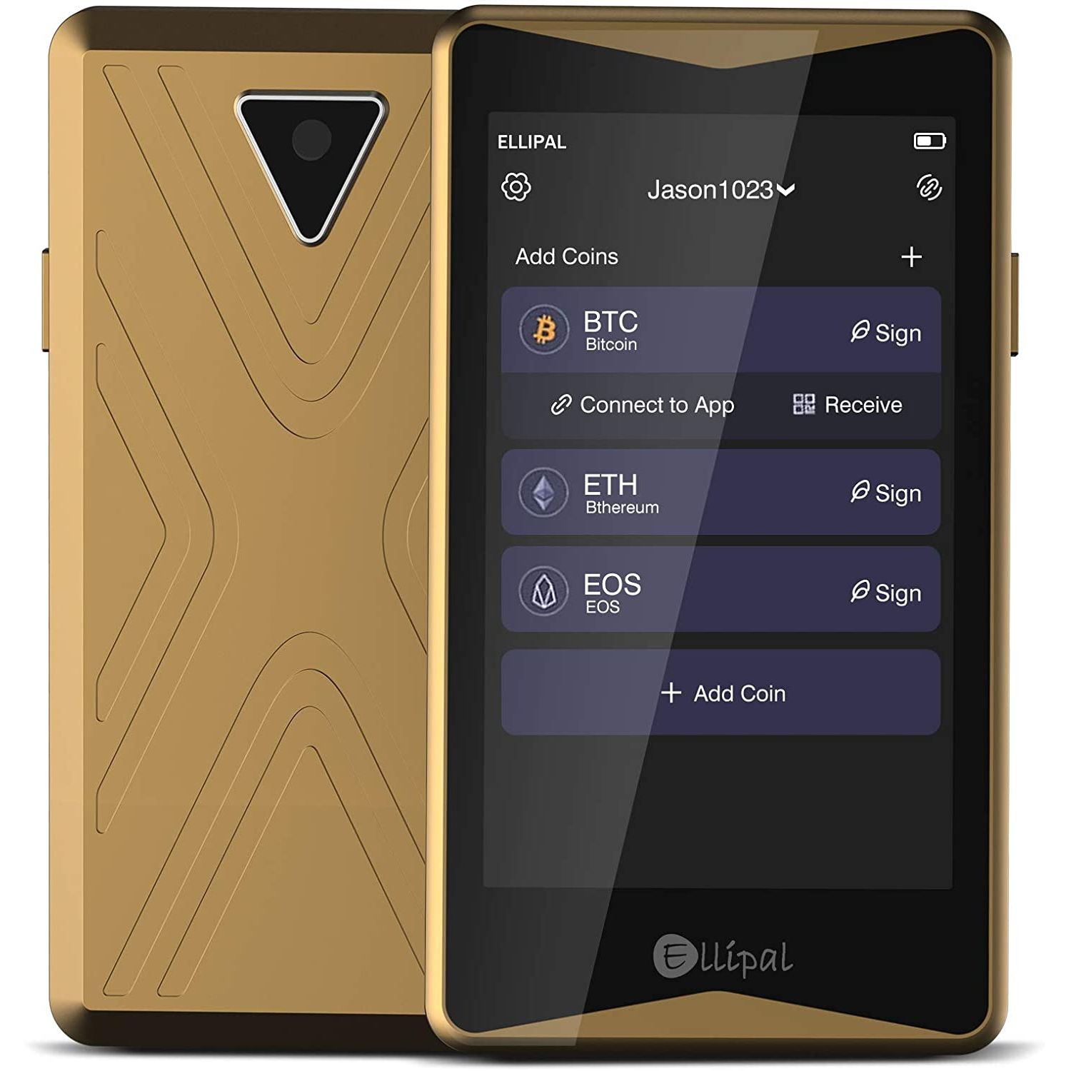 ELLIPAL Bitcoin Kripto Para Cüzdanı (Altın Sarısı) 60502