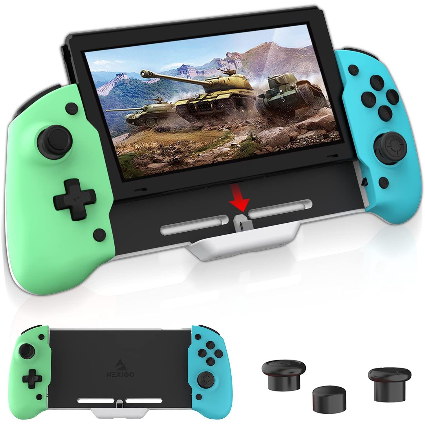 NexiGo Nintendo Switch İçin Ergonomik Oyun Konsolu (Mavi/Yeşil) 60453