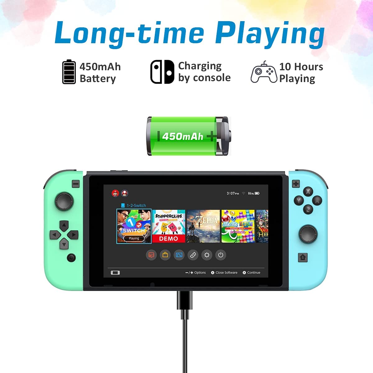 KDD Nintendo Switch OLED İçin Pad Konsol (Mavi/Yeşil) 60430