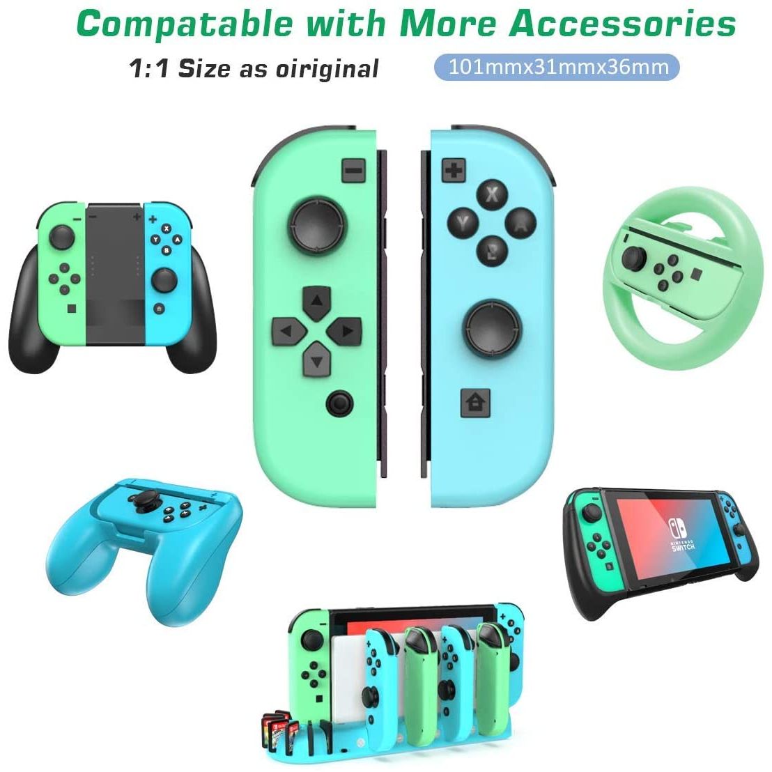 KDD Nintendo Switch OLED İçin Pad Konsol (Mavi/Yeşil) 60430