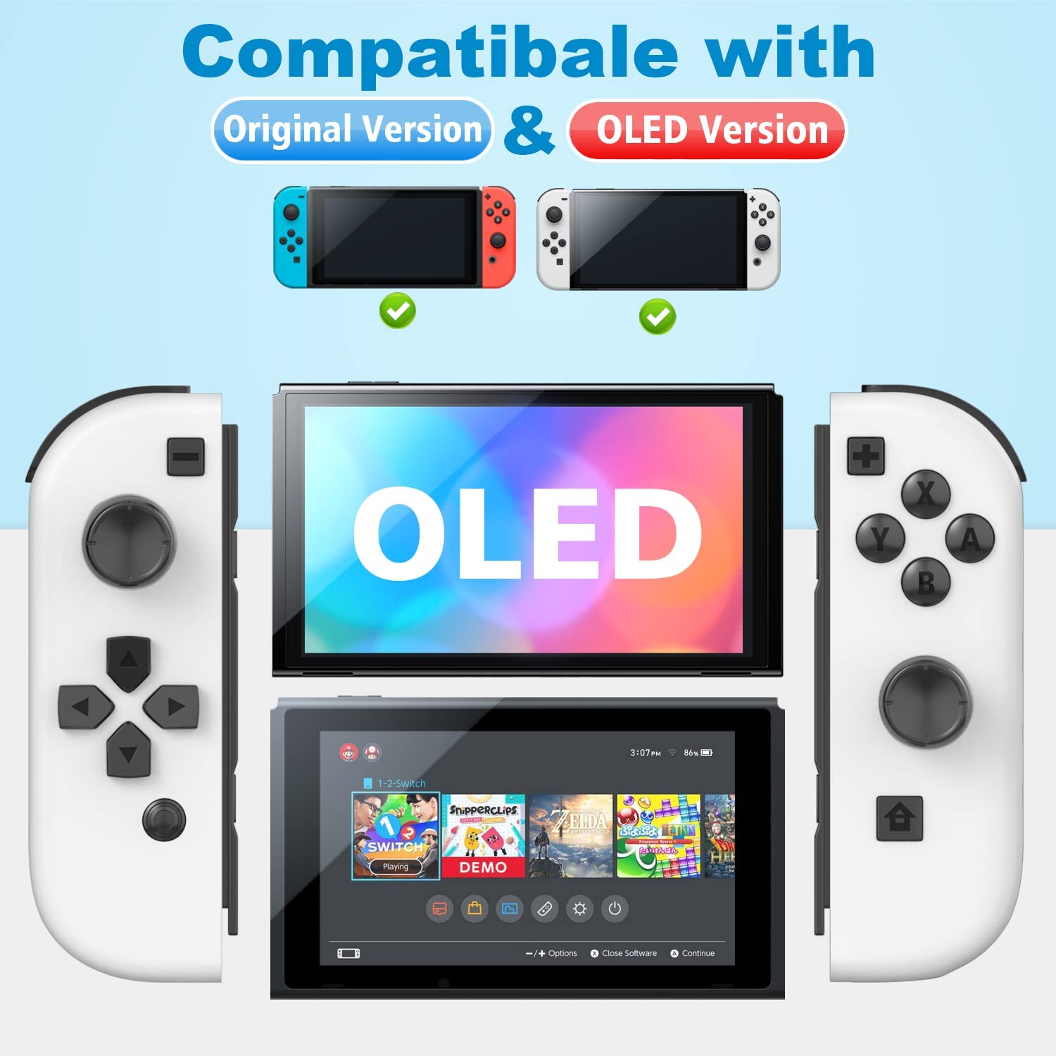 KDD Nintendo Switch OLED İçin Pad Konsol (Beyaz) 60429