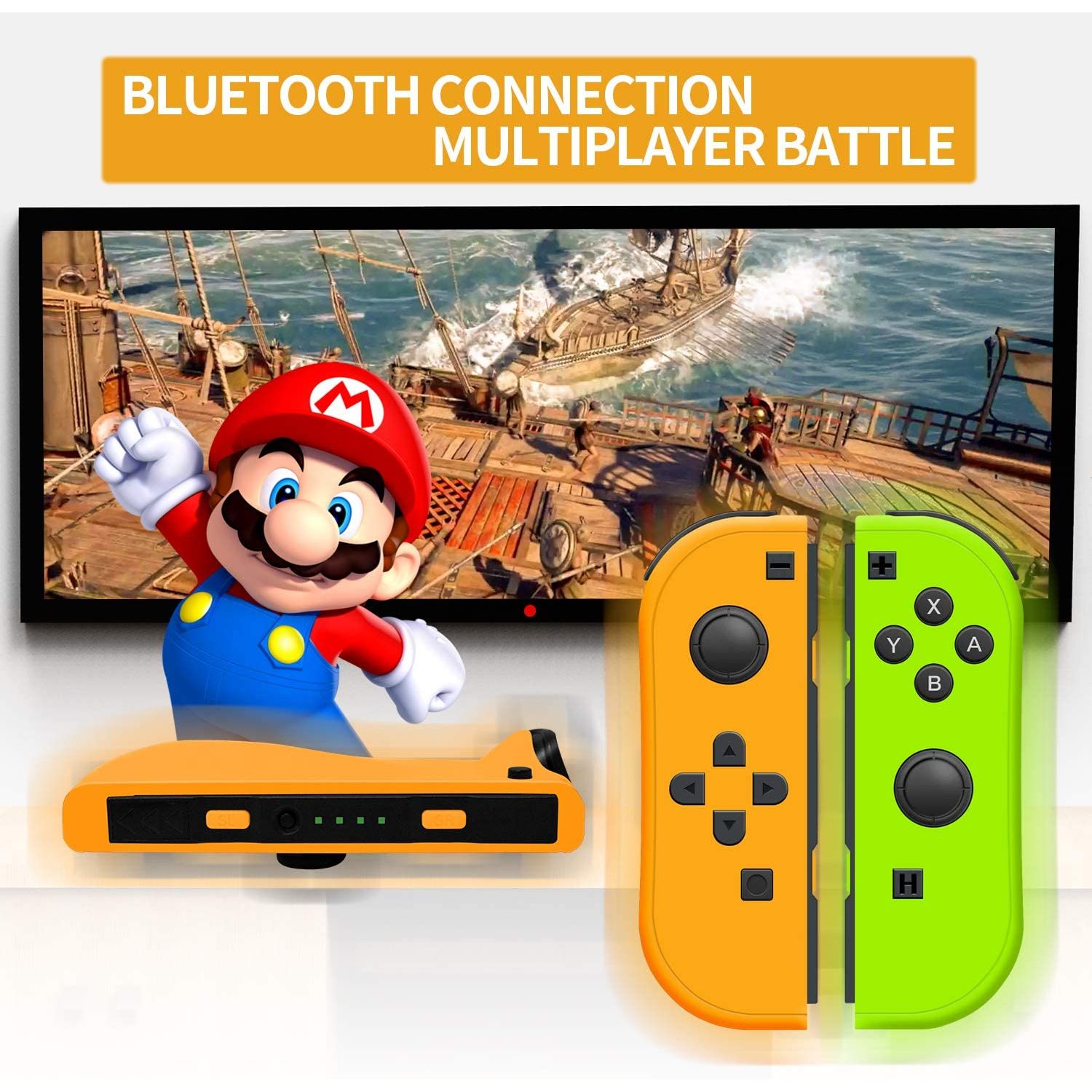 SINGLAND Nintendo Switch İçin Oyun Konsolu (Turuncu/Yeşil) 60418