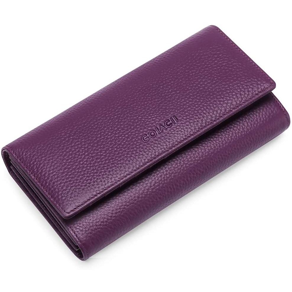 GOIACII RFID Korumalı Kadın Deri Cüzdan (Mor)