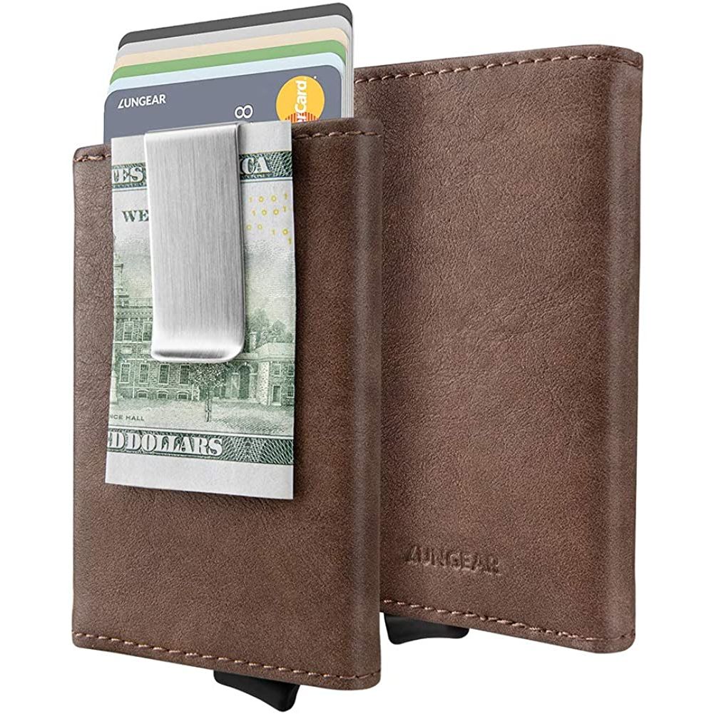 LUNGEAR RFID Korumalı Deri Kartlık(Koyu Kahverengi)