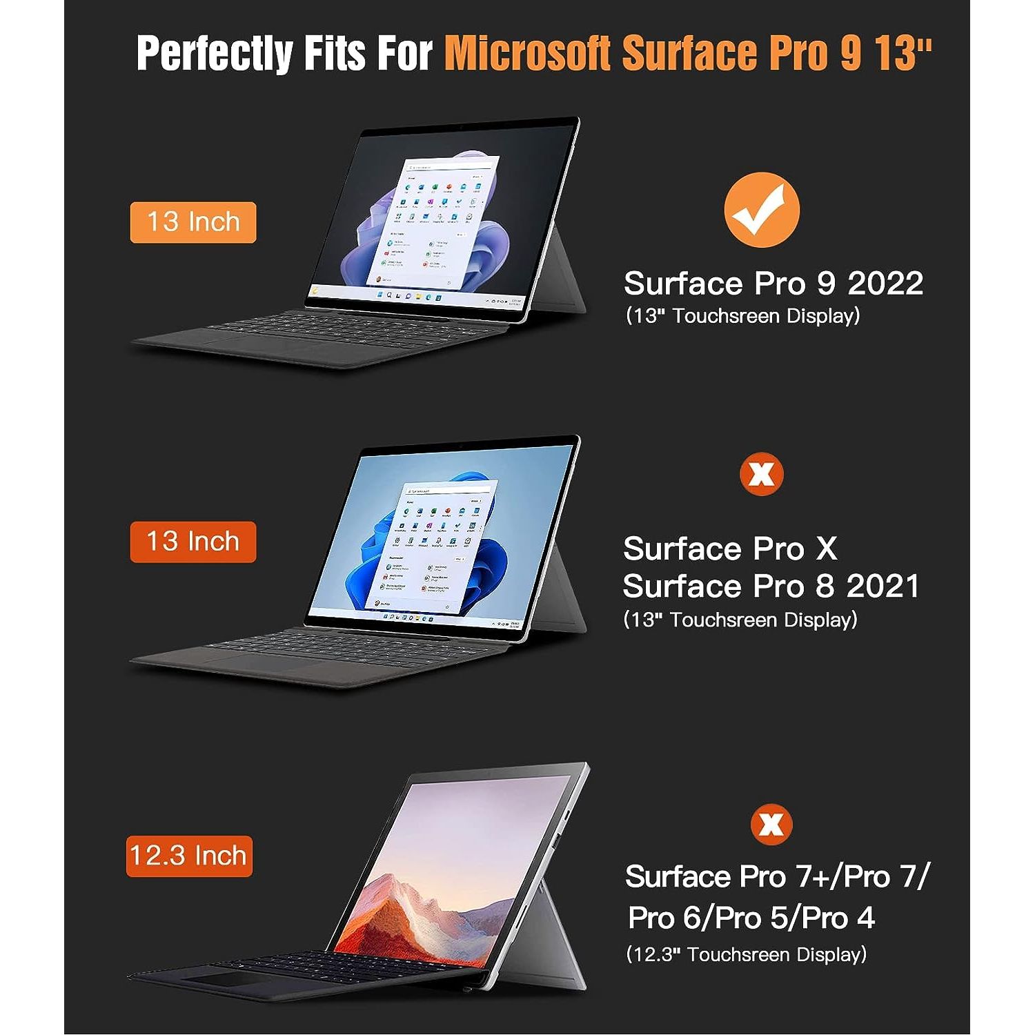 Timovo Microsoft Surface Pro 9 Darbeye Dayanıklı Kılıf 86738