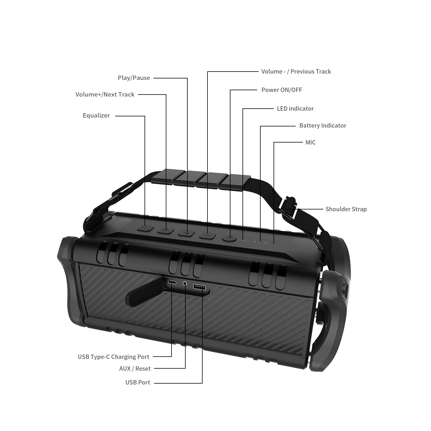 W-KING D8 Bluetooth Hoparlör (50W)