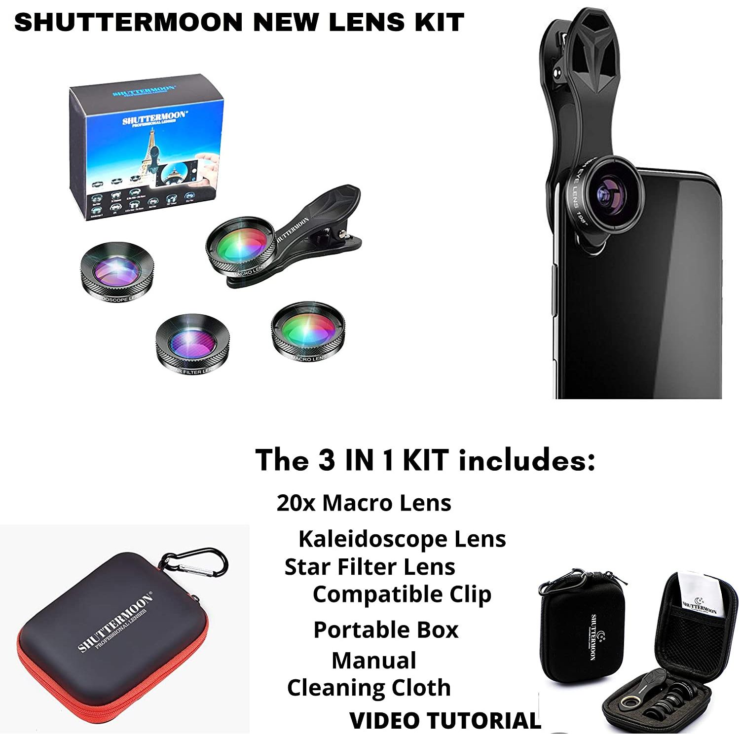 SHUTTERMOON UNIVERSAL PRO Akıllı Kamera Lens Seti 42740