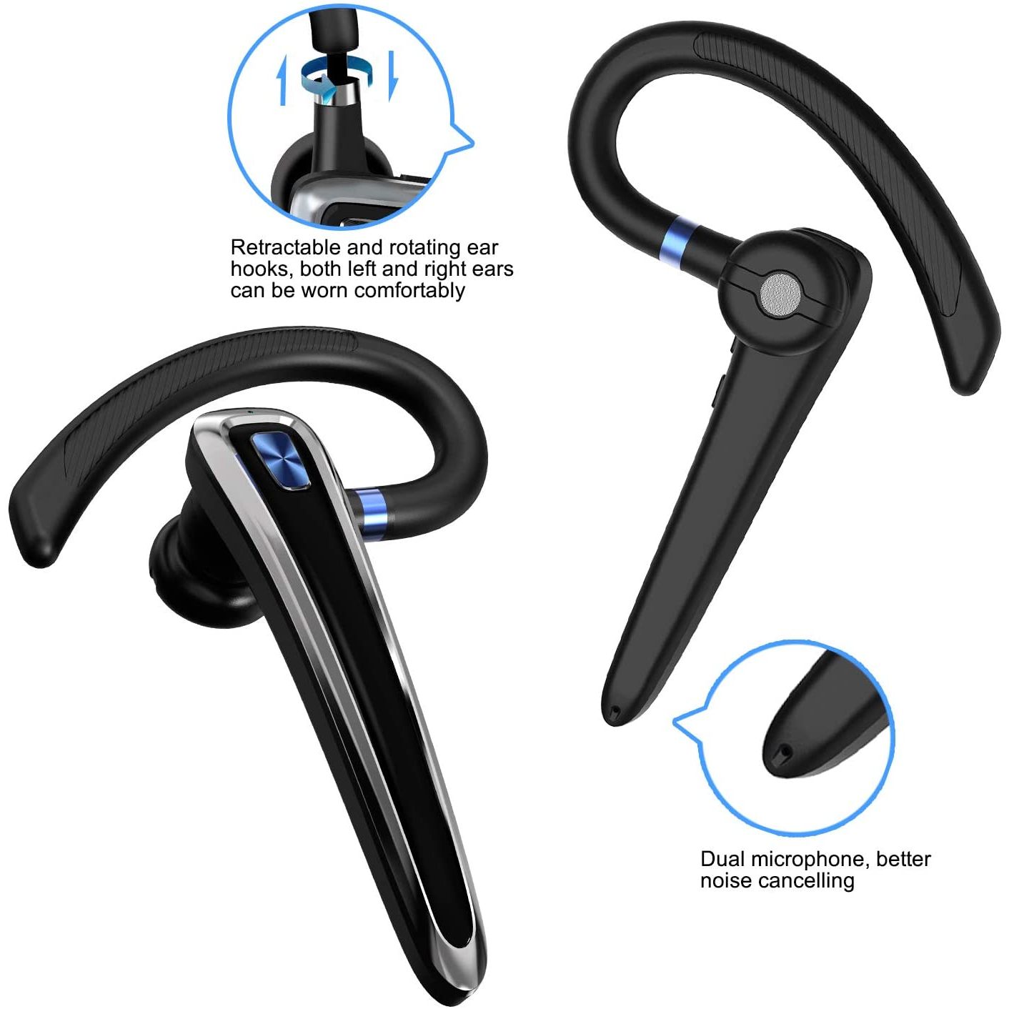 Mqqc Frame MQQC Bluetooth Kancalı Tekli Kulaklık (Siyah) 43558