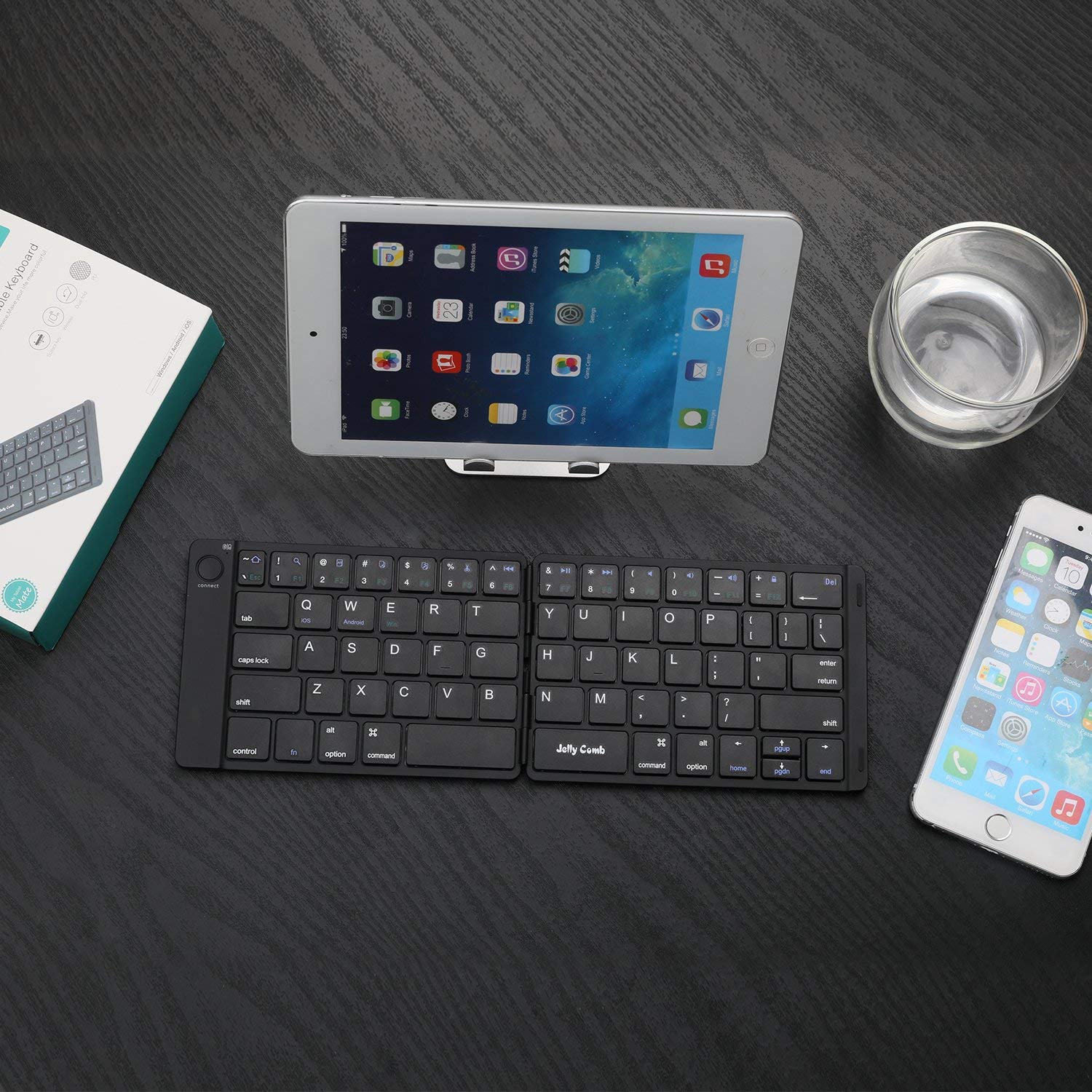 Folding Keyboard, Jelly Comb Ultra Slim Foldable BT Keyboard B047 10394