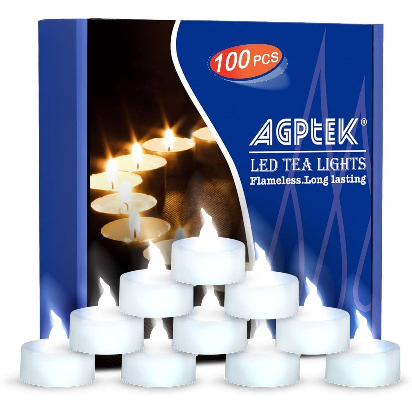 AGPtEK 100 Adet Led Tea Lights 46916