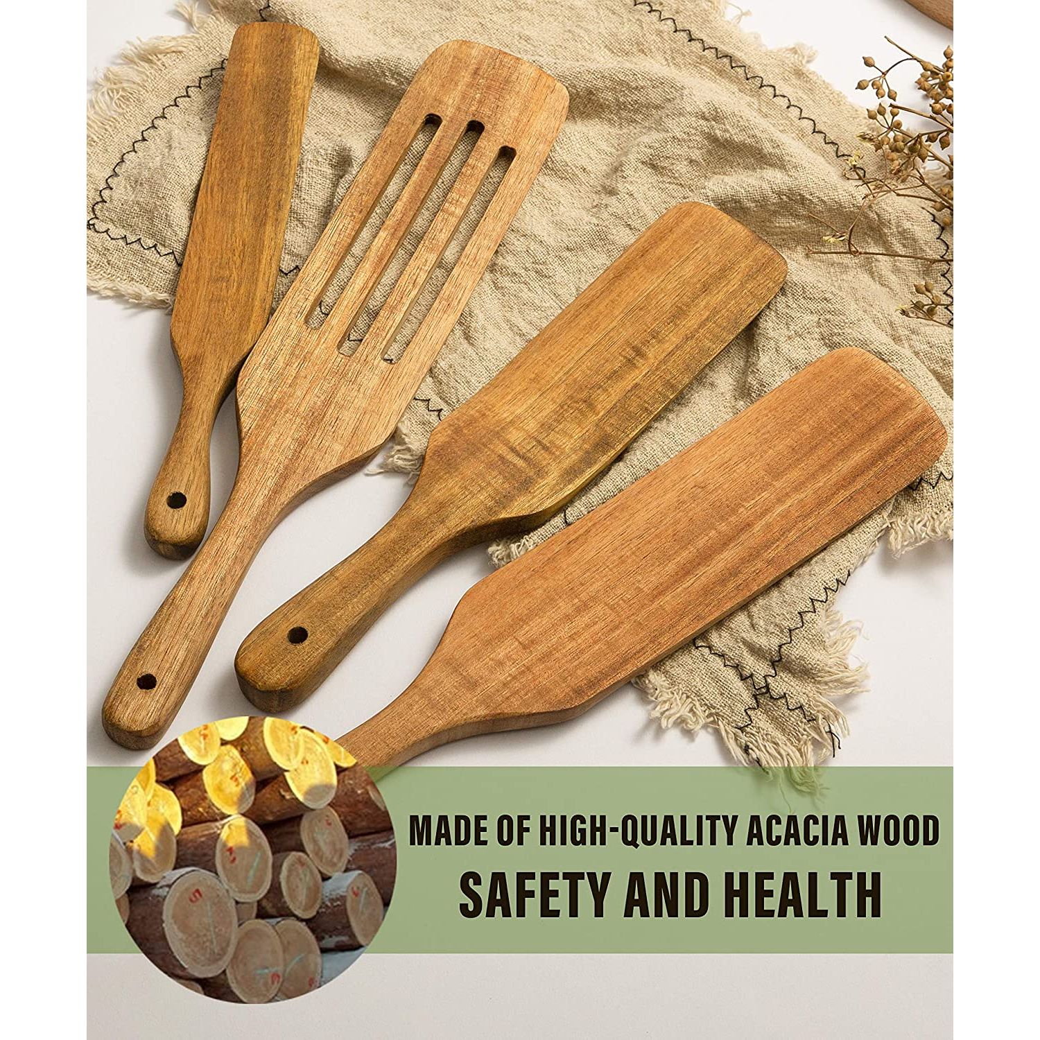 Oridom Ahşap Spatula Set (4 Parça) (Kahve) 50517