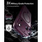 ESR Classic Hybrid iPhone 18 Pro Max Manyetik K�l�f -Frosted Burgundy