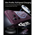 ESR Classic Hybrid iPhone 18 Pro Max Manyetik K�l�f -Frosted Burgundy