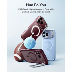 ESR Classic Hybrid iPhone 18 Pro Max Standl� K�l�f-Frosted Burgundy