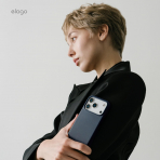 elago iPhone 18 Pro Manyetik Vegan Deri K�l�f-Jeen Indigo