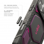 UAG Monarch Pro iPhone 18 Pro Delikli PU Deri K�l�f-Deep Purple Synth
