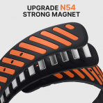 Bandletic Apple Watch Ultra 4 Manyetik Silikon Kay��-Black/Orange