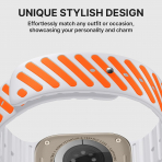 Bandletic Apple Watch Ultra 4 Manyetik Silikon Kay��-White/Glow Orange