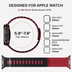 Bandletic Apple Watch Ultra 4 Silikon Kay��-Black/Red
