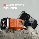 Bandletic Apple Watch Ultra 4 Manyetik Naylon Kay�� (M)-Orange