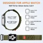 Bandletic Apple Watch Series 12 Naylon Kay�� (S)-Army Green