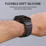 Bandletic Apple Watch Series 12 Silikon Kay��-Anthracite/EarthyYellow