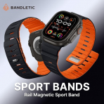 Bandletic Apple Watch Ultra 4 Silikon Kay��-Black/Orange