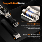 TAURI Apple Watch Ultra 4 Silikon Kay�� -Black
