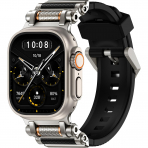 TAURI Apple Watch Ultra 4 Silikon Kay�� -Black