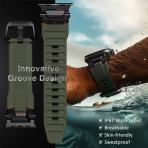ULTIMAL Apple Watch Ultra 4 Silikon Kay�� -Black Green