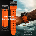 ULTIMAL Apple Watch Ultra 4 Silikon Kay�� -Black Orange