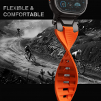 ULTIMAL Apple Watch Ultra 4 Silikon Kay�� -Black Orange