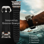 ULTIMAL Apple Watch Ultra 4 Silikon Kay�� -Black Titanium