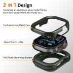 Amizee Apple Watch Ultra 4 Bumper K�l�f-Army Green