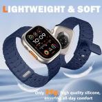 Bandletic Apple Watch 12 Silikon Kay��-Navyblue