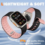 Bandletic Apple Watch 12 Silikon Kay��-Black Pink