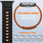 Bandletic Apple Watch 12 Silikon Kay��-Black Orange