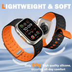 Bandletic Apple Watch 12 Silikon Kay��-Black Orange