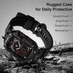 ULTIMAL Apple Watch Series 12 Kay�� ve K�l�f-Black Black 
