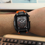 ULTIMAL Apple Watch Series 12 Kay�� ve K�l�f-Black Orange 