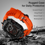 ULTIMAL Apple Watch Series 12 Kay�� ve K�l�f-Black Orange 