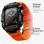 ULTIMAL Apple Watch Series 12 Kay�� ve K�l�f-Black Orange 