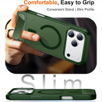 Temdan Manyetik iPhone 18 Pro Max Standl� K�l�f-Forest Green