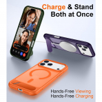 Temdan Manyetik iPhone 18 Pro Max Standl� K�l�f-Orange
