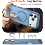 Temdan Manyetik iPhone 18 Pro Max Standl� K�l�f-Light Blue